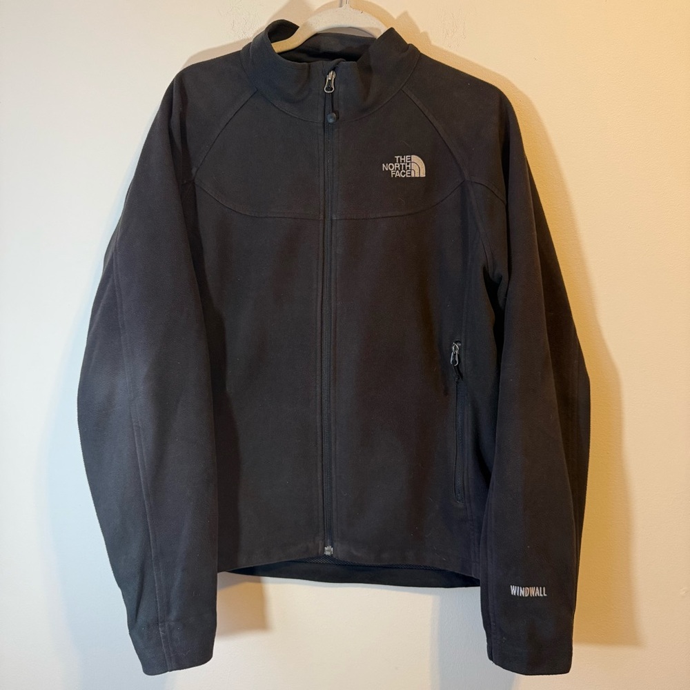 The North Face Womens Black Long Sleeve Full Zip Fleece Jacket Size Large
